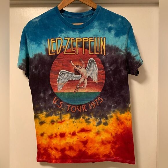 Led Zeppelin US Tour 1975 T Shirt Mens Size Medium Tie Dye - Picture 1 of 5